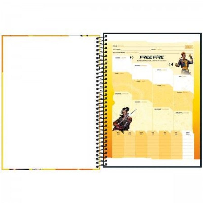 CADERNO 1 MATERIA CAPA DURA 80 FOLHAS FREE FIRE TILIBRA - REF. 31960 - PACOTE COM 4 UNIDADES
