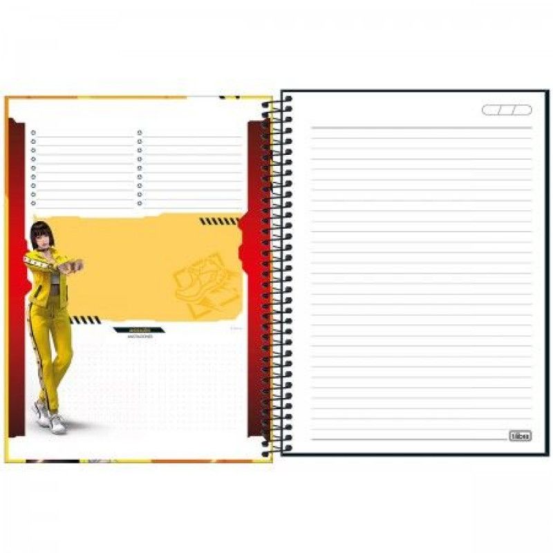 CADERNO 1 MATERIA CAPA DURA 80 FOLHAS FREE FIRE TILIBRA - REF. 31960 - PACOTE COM 4 UNIDADES