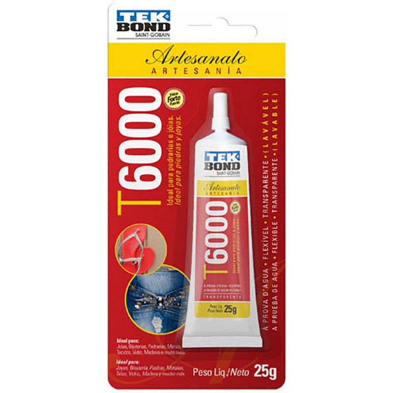 COLA PERMANENTE PARA ARTESANATO T6000 25G - REF. T6000 - 1 UNIDADE