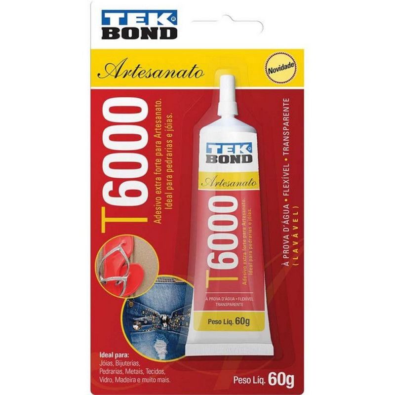 COLA PERMANENTE PARA ARTESANATO T6000 60G - REF. T6000  - 1 UNIDADE