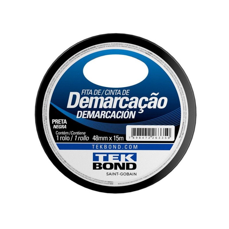 FITA ADESIVA 48MMX15M DEMARCACAO SOLO TEK BOND - REF. PRETO - 1 UNIDADE