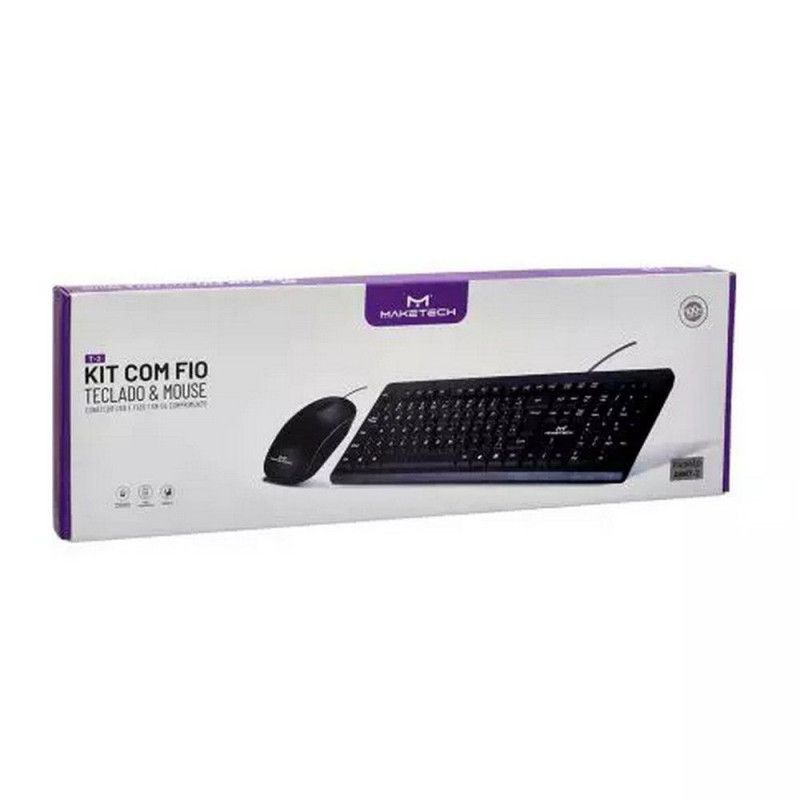 TECLADO E MOUSE C/FIO T-2 MAKETECH - 1 UNIDADE