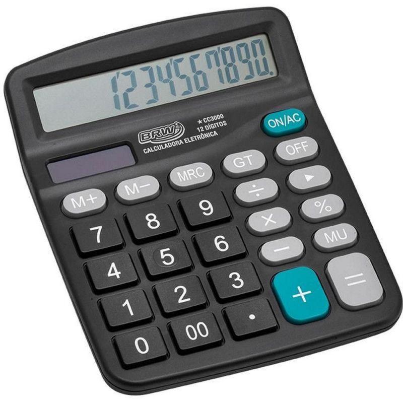 CALCULADORA 12 DIGITOS PILHA CC3000 BRW - REF. CC3000 - 1 UNIDADE