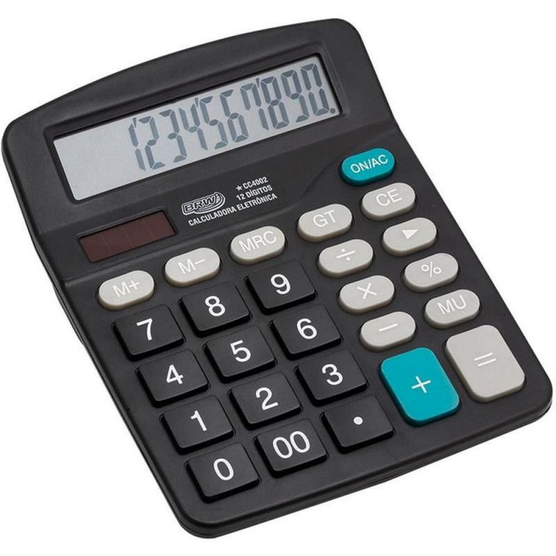 CALCULADORA 12 DIGITOS PILHA CC4002 BRW - REF. CC4002 - 1 UNIDADE