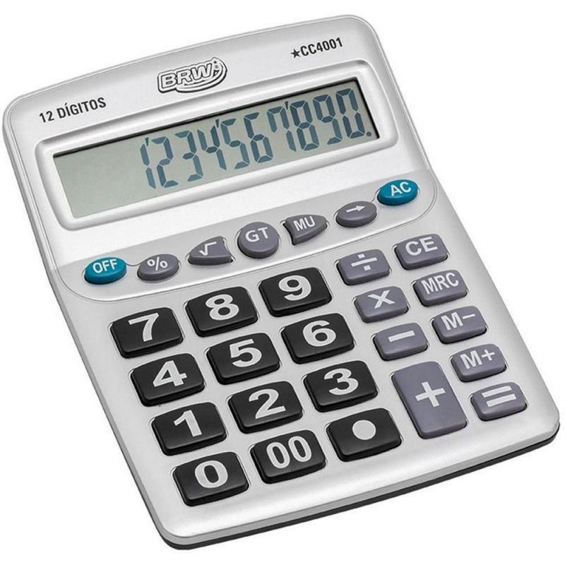 CALCULADORA 12 DIGITOS PILHA CC4001 BRW - REF. CC4001 - 1 UNIDADE