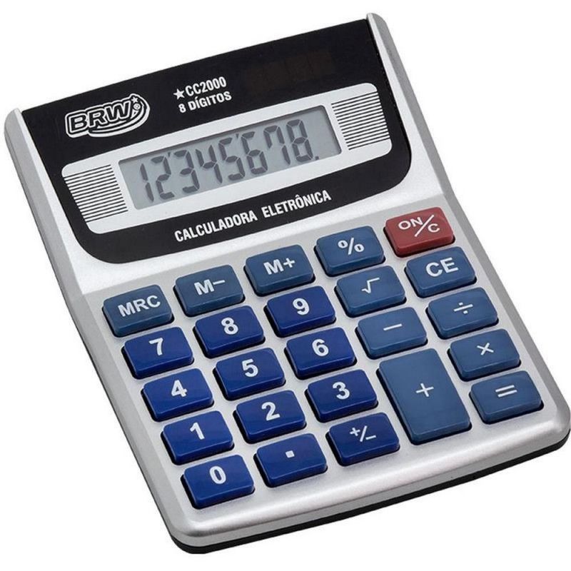 CALCULADORA 8 DIGITOS BATERIA CC2000 BRW - REF. CC2000 - 1 UNIDADE