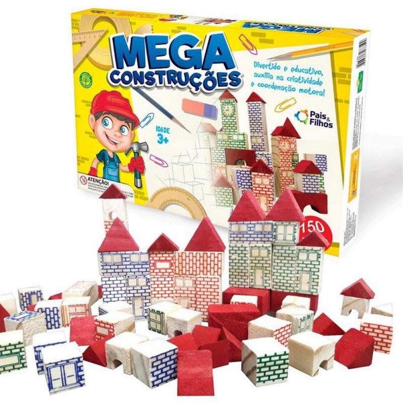 MEGA CONSTRUCOES 150 PECAS EM MADEIRA - REF. 7359 - 1 UNIDADE