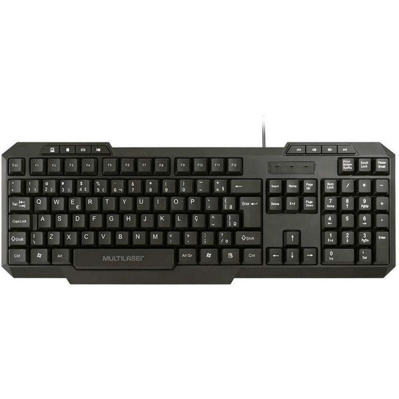 TECLADO MULTIMIDIA USB TC206 MULTILASER - REF. TC206 - 1 UNIDADE