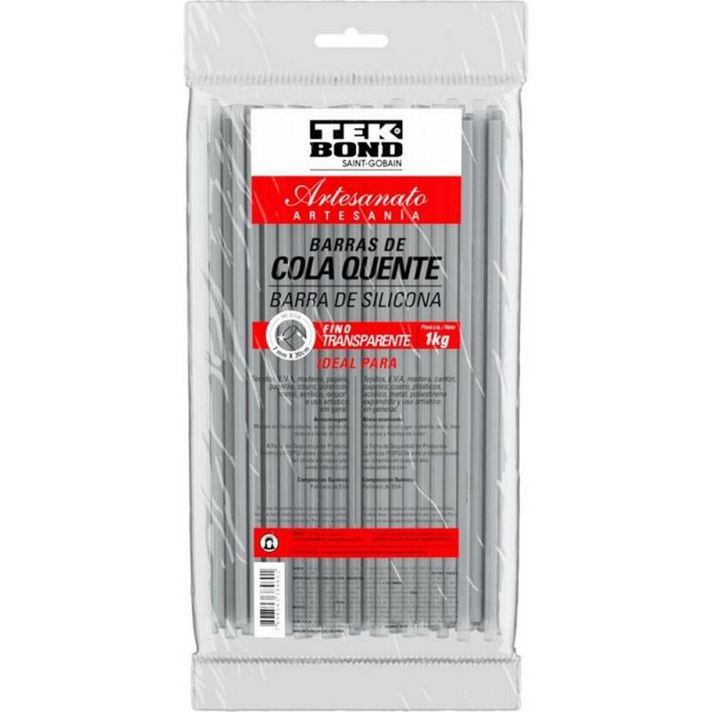 COLA QUENTE BASTAO FINA TRANSPARENTE 1KG - REF. A29004 - PACOTE COM 60 UNIDADES