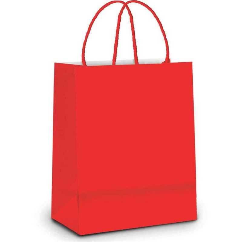 SACOLA PRESENTE VERMELHA M 26X19 CROMUS - REF. VERMELHO M - PACOTE COM 10 UNIDADES