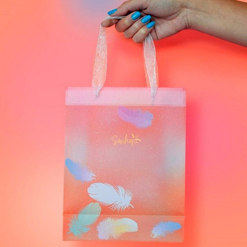 SACOLA DE PRESENTE PLASTICA 19X25CM M SONHOS - REF. 3363 - PACOTE COM 12 UNIDADES