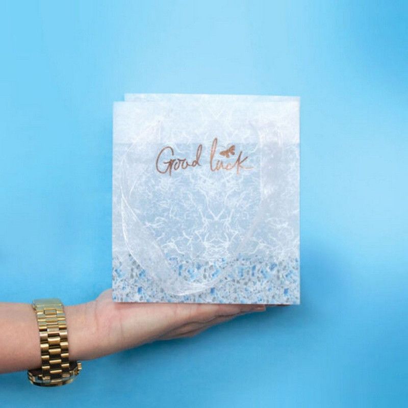 SACOLA DE PRESENTE PLASTICO 13X14CM P GOOD LUCK - REF. 3396 - PACOTE COM 12 UNIDADES