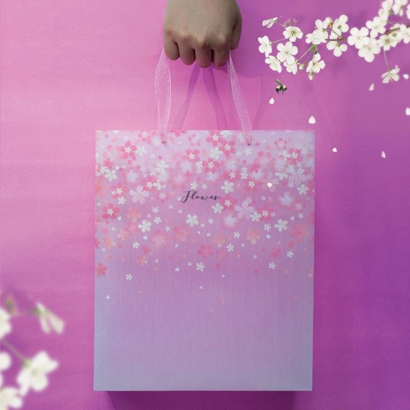 SACOLA PRESENTE PLASTICA 26X31CM G FLOWER - REF. 3394 - PACOTE COM 12 UNIDADE