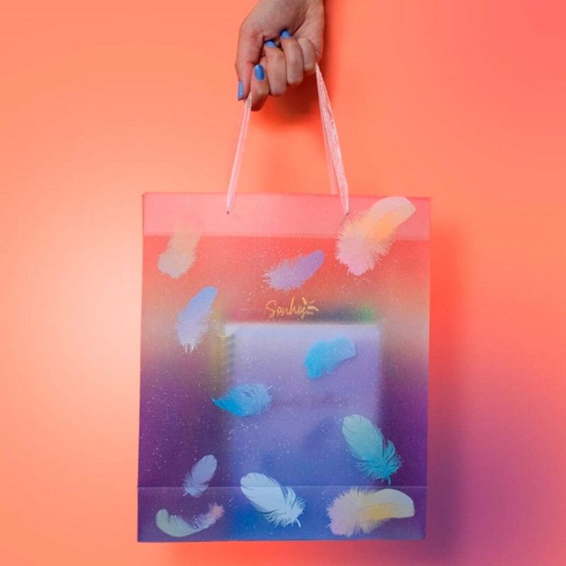 SACOLA PRESENTE PLASTICA 26X31CM G SONHOS - REF. 3358 - PACOTE COM 12 UNIDADES