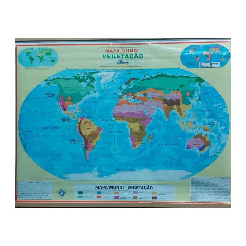 MAPA COM MOLDURA MUNDI VEGETACAO - REF. 4004 - 1 UNIDADE