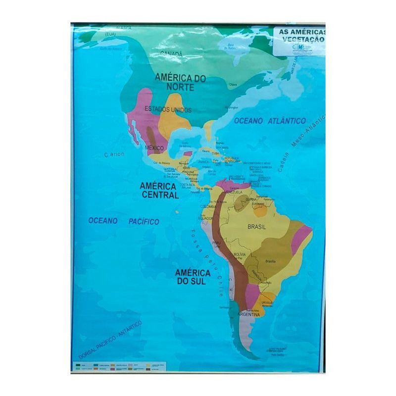 MAPA COM MOLDURA AMERICAS VEGETACAO - REF. 6072 - 1 UNIDADE