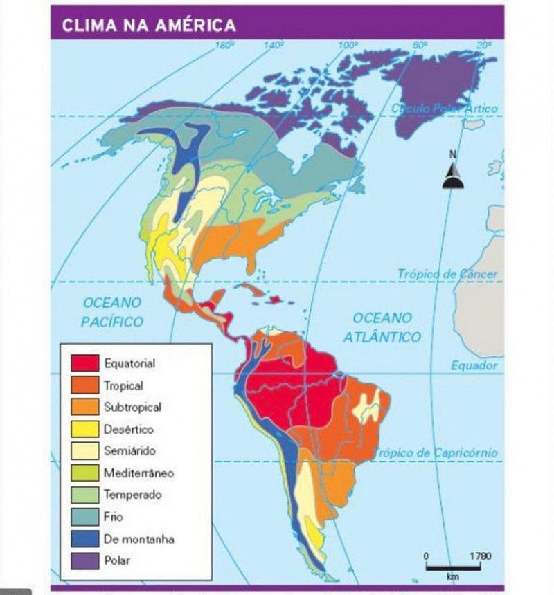 MAPA COM MOLDURA AMERICAS CLIMAS - REF. 6038 - 1 UNIDADE
