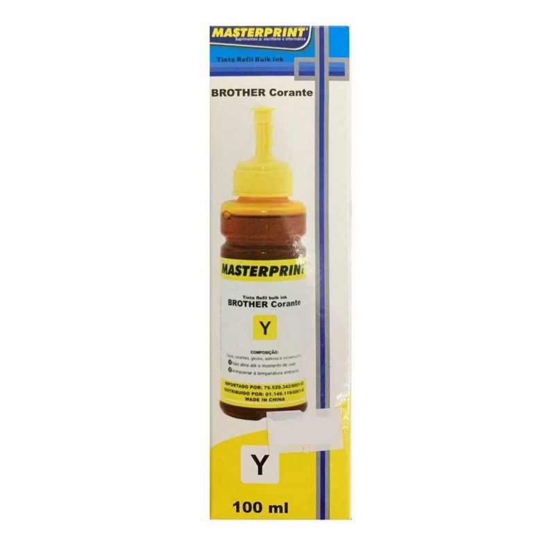 TINTA BROTHER UNIVERSAL 100 ML CORANTE AMARELA - REF. R-BP100Y - 1 UNIDADE