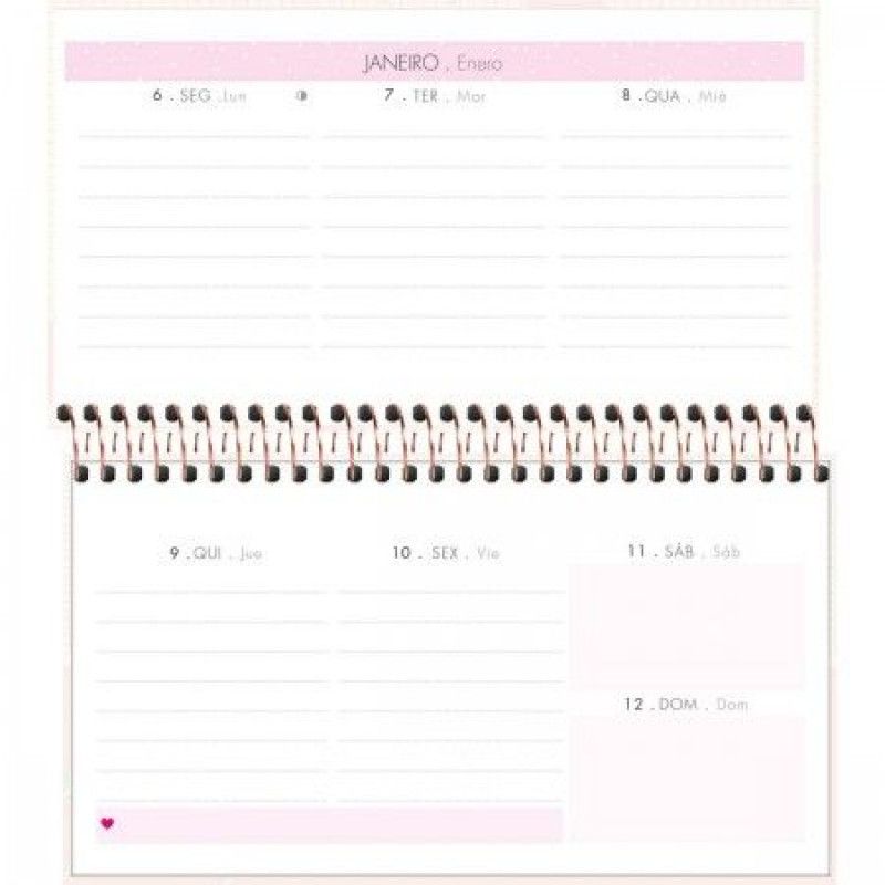 AGENDA ESPIRAL SOHO SEMANAL DE BOLSO M2 TILIBRA 2026 - REF. 302937 - PACOTE COM 5 UNIDADES SORTIDAS