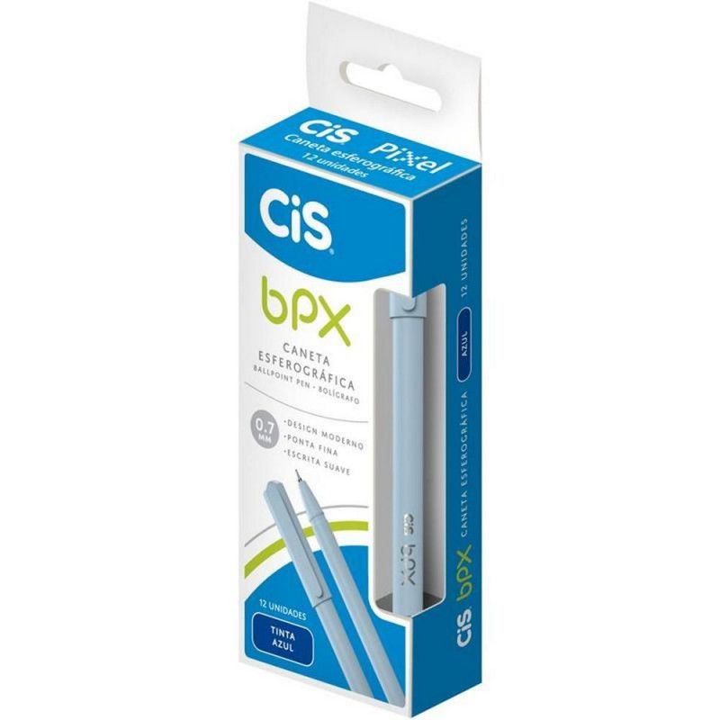 CANETA ESFEROGRAFICA 0.7 AZUL BPX CIS - REF. 76.1111 - CAIXA COM 12 UNIDADES