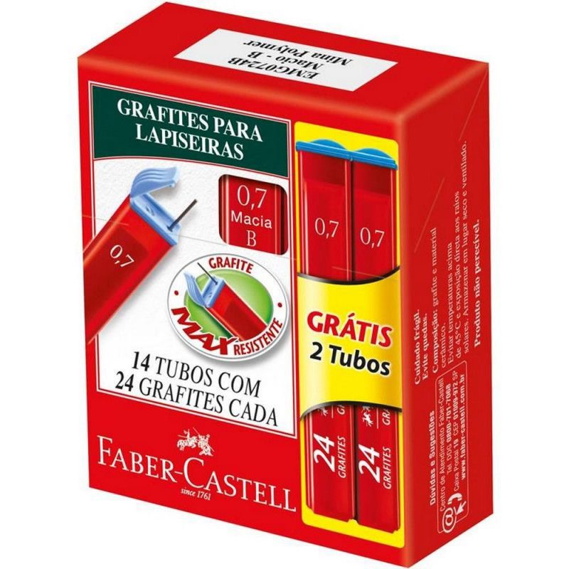 GRAFITE 0.7MM B FABER-CASTELL - REF. EMG0724B - CAIXA COM 14 UNIDADES