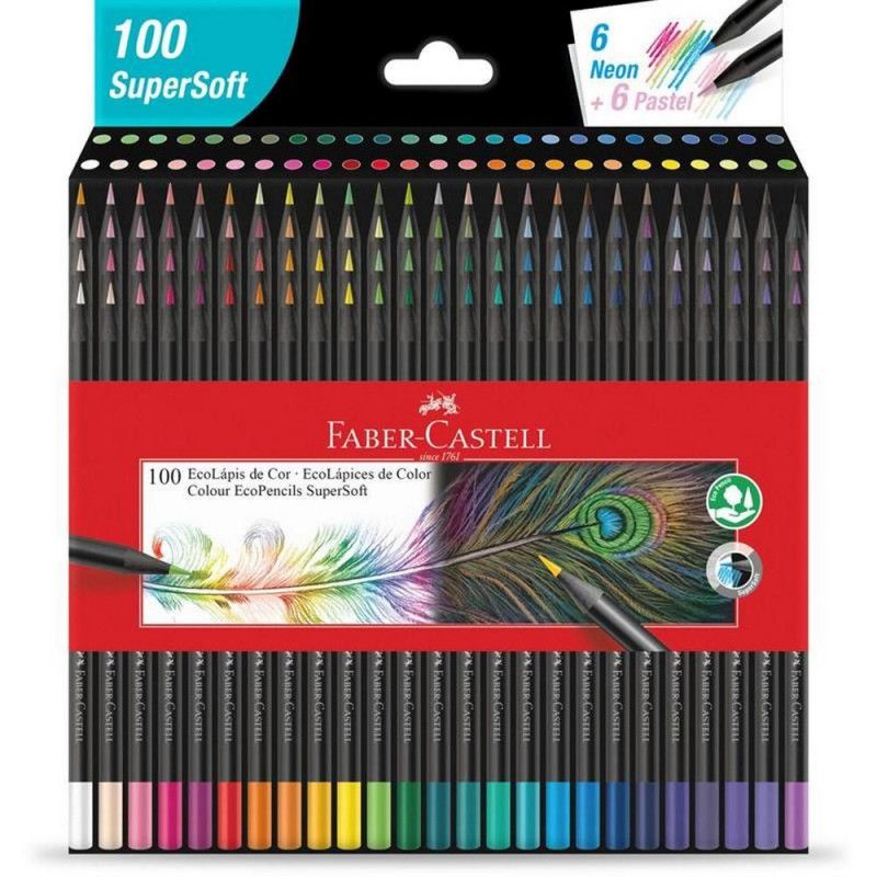 LAPIS 100 CORES SUPERSOFT FABER-CASTELL - REF. 1207100SOFT - PACOTE COM 2 UNIDADES