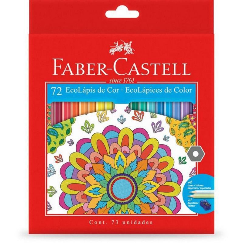 LAPIS 72 CORES LVM ECOLAPIS FABER-CASTELL - REF. 120172G - PACOTE COM 3 UNIDADES