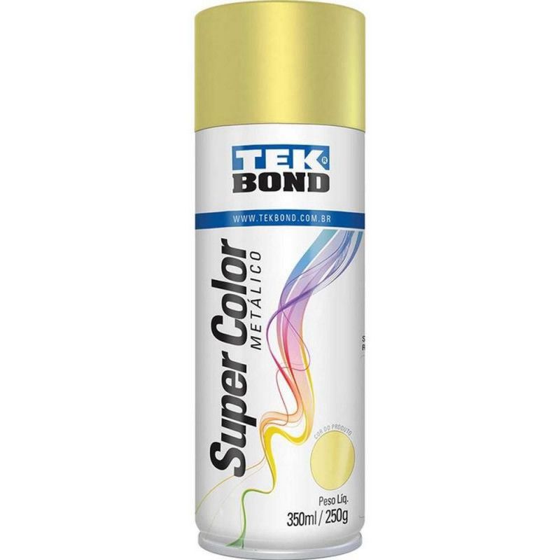 TINTA SPRAY METALICO DOURADO 350ML 250G TEK BOND - 1 UNIDADE