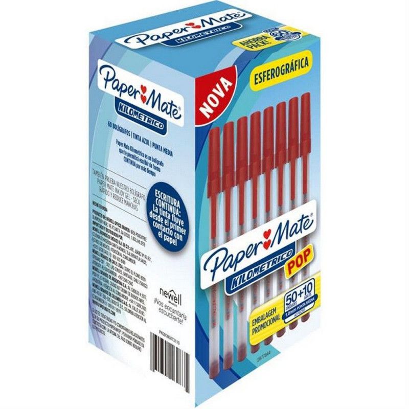 CANETA ESFEROGRAFICA 1.0 KILOMETRICO POP PAPER MATE - REF. 2077844 VM - CAIXA COM 60 UNIDADES