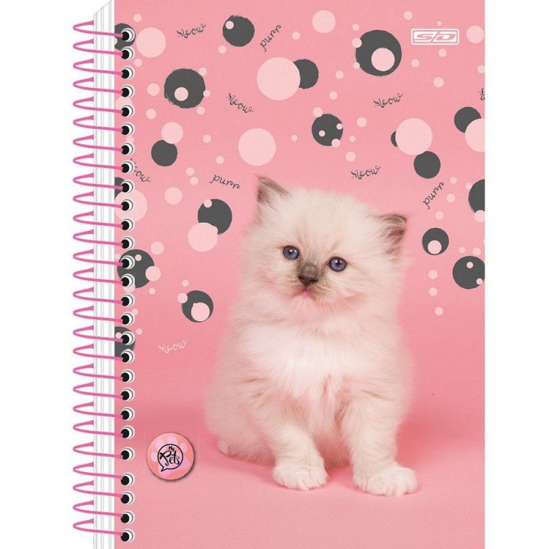 CADERNETA 80 FOLHAS ESPIRAL CAPA DURA MY PETS SAO DOMINGOS - REF. 231005 - PACOTE COM 10 UNIDADES
