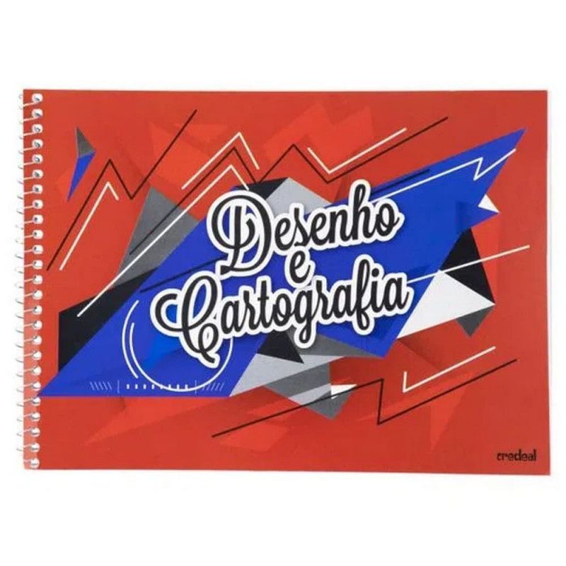 CADERNO CARTOGRAFIA CAPA FLEXIVEL 48 FOLHAS CREDEAL - REF. 104552 - PACOTE COM 10 UNIDADES
