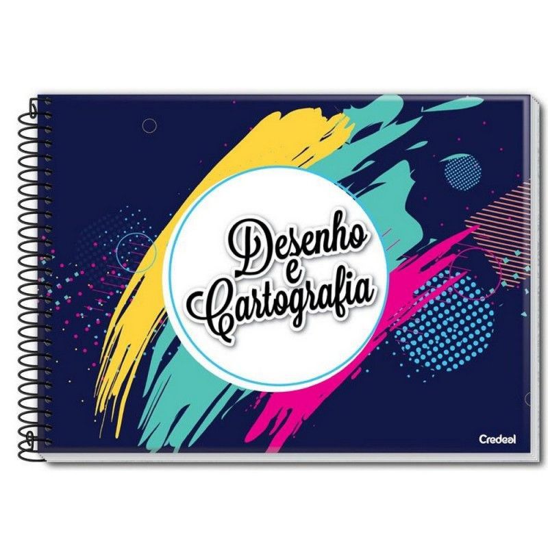 CADERNO CARTOGRAFIA CAPA FLEXÍVEL 48 FOLHAS COM SEDA CREDEAL - REF. 104811 - PACOTE COM 10 UNIDADES