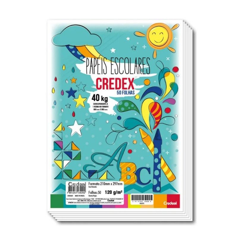 PAPEL CREDEX 120G 50 FOLHAS BRANCO DIPLOMATA/OPALINE - REF. 130292 - 1 PACOTE
