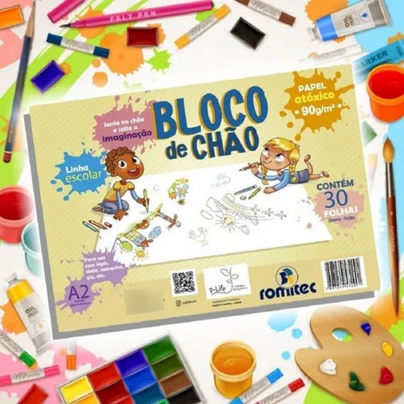 BLOCO DESENHO DE CHAO A2 BRANCO COM 30 FOLHAS ROMITEC - REF. 7209R - 1 UNIDADE