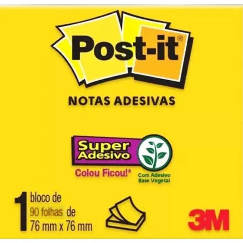 BLOCO ADESIVO ANOTACAO 76X 76MM 90 FOLHAS REFIL ESTILO AMARELO SOL  - 1 UNIDADE