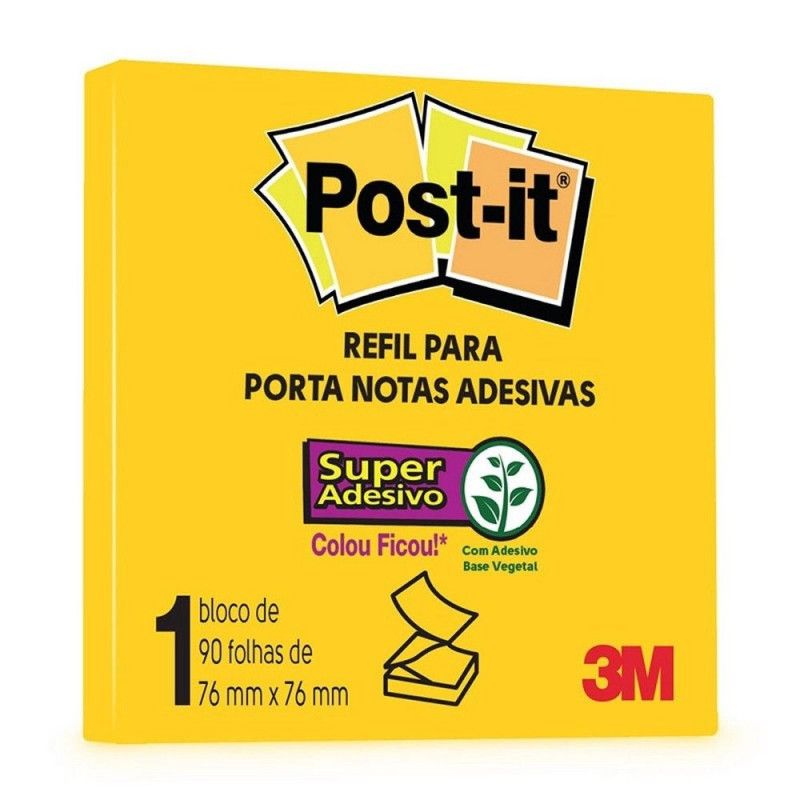 BLOCO ADESIVO ANOTACAO 76X 76MM 90 FOLHAS REFIL ESTILO AMARELO SOL  - 1 UNIDADE