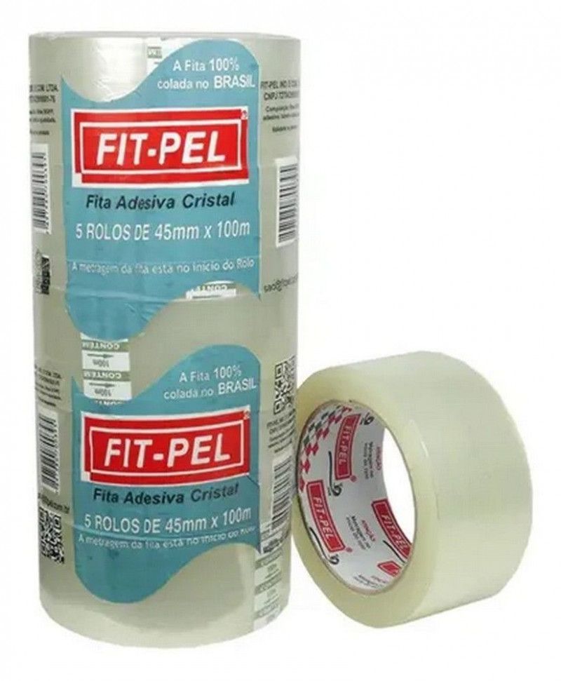 FITA EMPACOTAMENTO 45 MM X 100 M TRANSPARENTE FIT PEL - REF. 10303601 - CAIXA MASTER COM 15 PACOTES