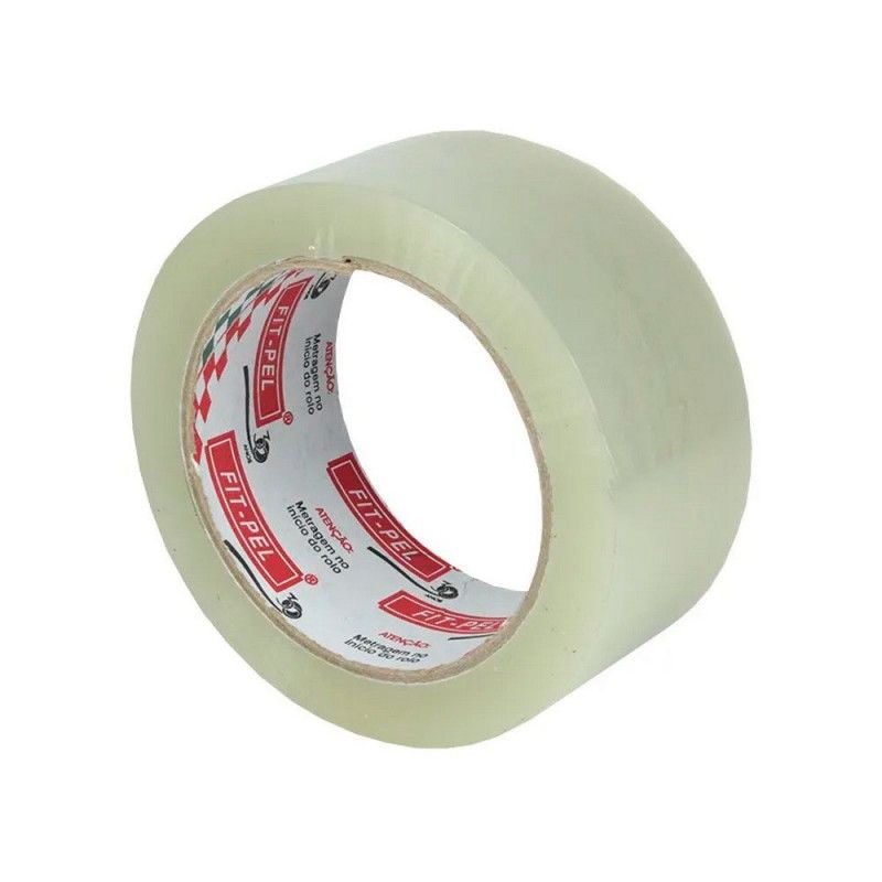 FITA EMPACOTAMENTO 45 MM X 100 M TRANSPARENTE FIT PEL - REF. 10303601 - PACOTE COM 5 ROLOS