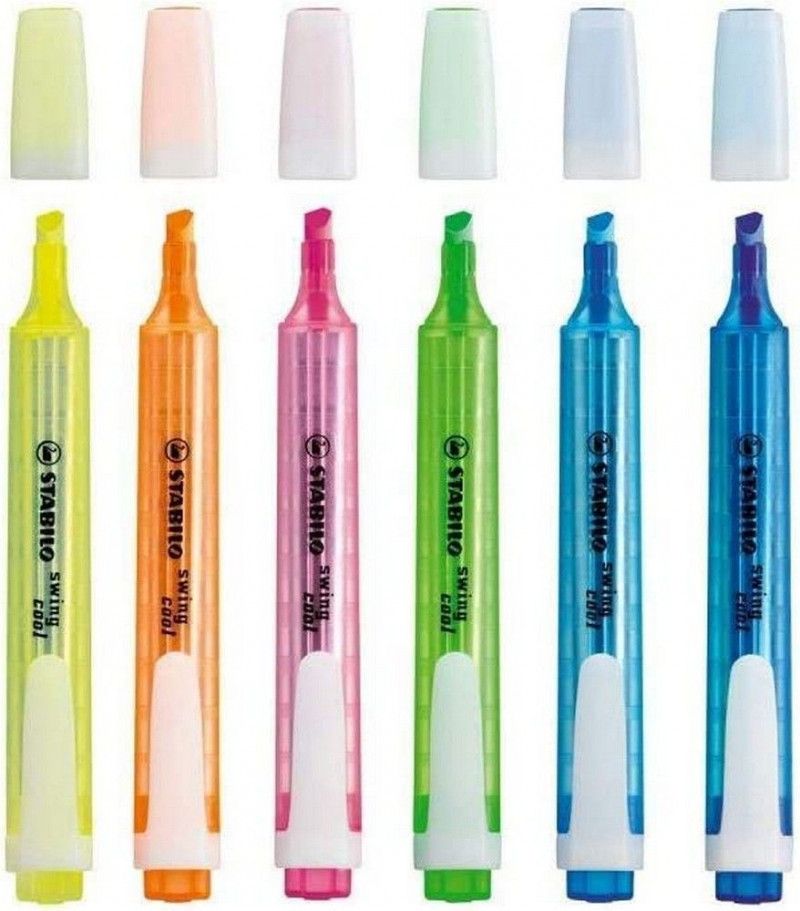 PINCEL MARCA TEXTO NEON SWING COOL COM 6 CORES - REF. 275/6-3 - 1 UNIDADE