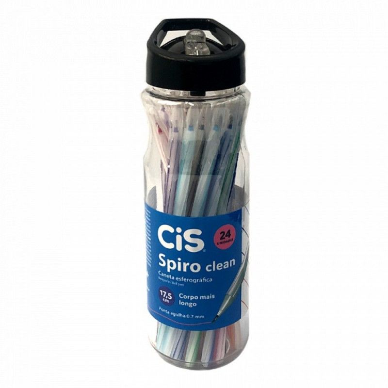 CANETA ESFEROGRAFICA 0.7 SPIRO CLEAN CIS - REF. 52.0616 - PACOTE COM 24 UNIDADES