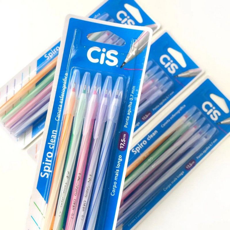 CANETA ESFEROGRAFICA 0.7 SPIRO CLEAN COM 5 CIS - REF. 52.0617 - 1 UNIDADE