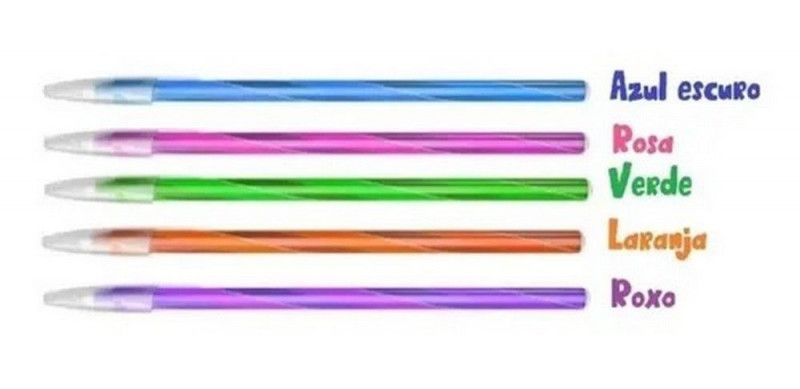 CANETA ESFEROGRAFICA 0.7 SPIRO GLOW COM 5 CIS - REF. 52.0619 - 1 UNIDADE