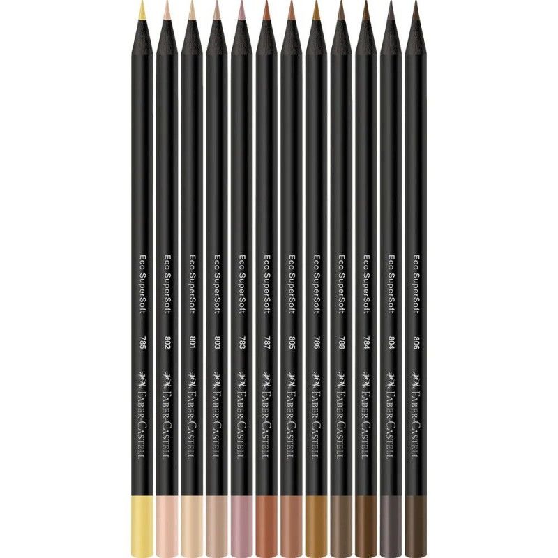 LAPIS 12 CORES SUPERSOFT TONS DE PELE FABER-CASTELL - REF. 120712SOFTTP - PACOTE COM 12 UNIDADES
