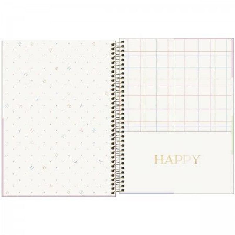 CADERNO 20 MATERIAS CAPA DURA 320 FOLHAS HAPPY TILIBRA - REF. 30547 - PACOTE COM 2 UNIDADES