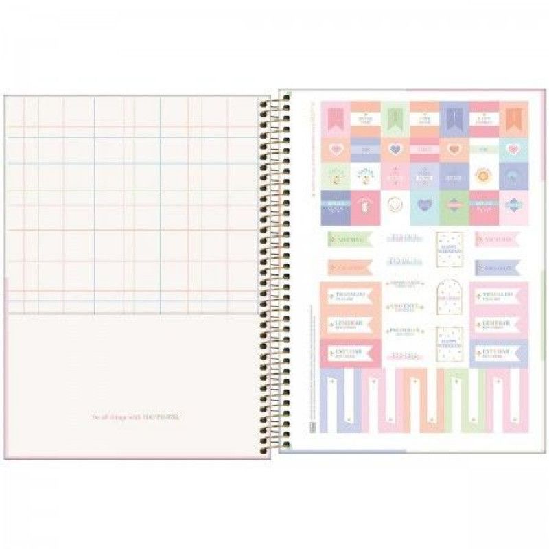 CADERNO 20 MATERIAS CAPA DURA 320 FOLHAS HAPPY TILIBRA - REF. 30547 - PACOTE COM 2 UNIDADES