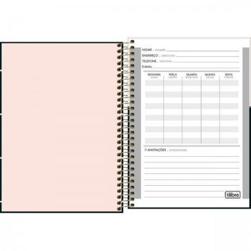 CADERNETA 80 FOLHAS ESPIRAL CAPA DURA WEST VILLAGE TILIBRA - REF. 31991 - PACOTE COM 4 UNIDADES
