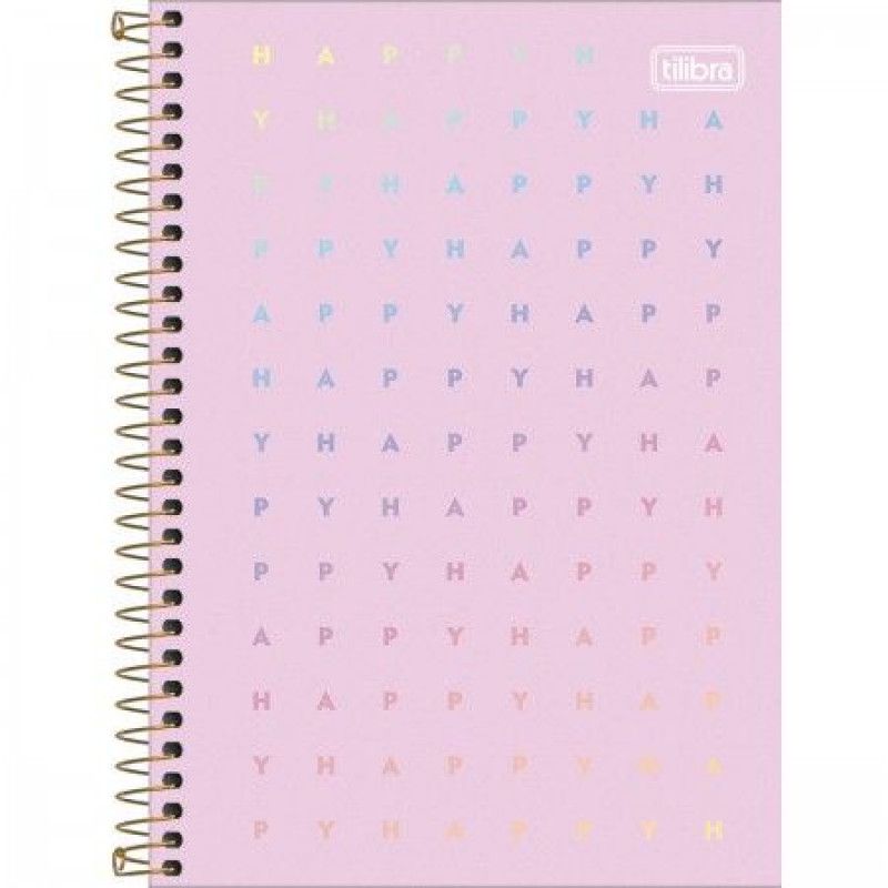 CADERNETA 80 FOLHAS ESPIRAL CAPA DURA HAPPY TILIBRA - REF. 31994 - PACOTE COM 4 UNIDADES