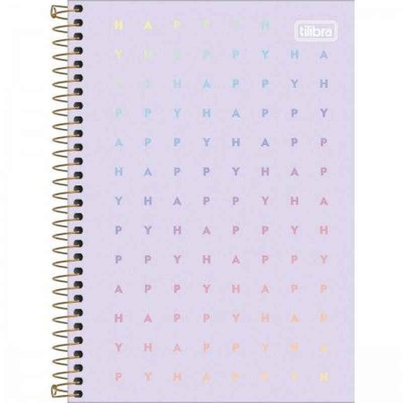 CADERNETA 80 FOLHAS ESPIRAL CAPA DURA HAPPY TILIBRA - REF. 31994 - PACOTE COM 4 UNIDADES