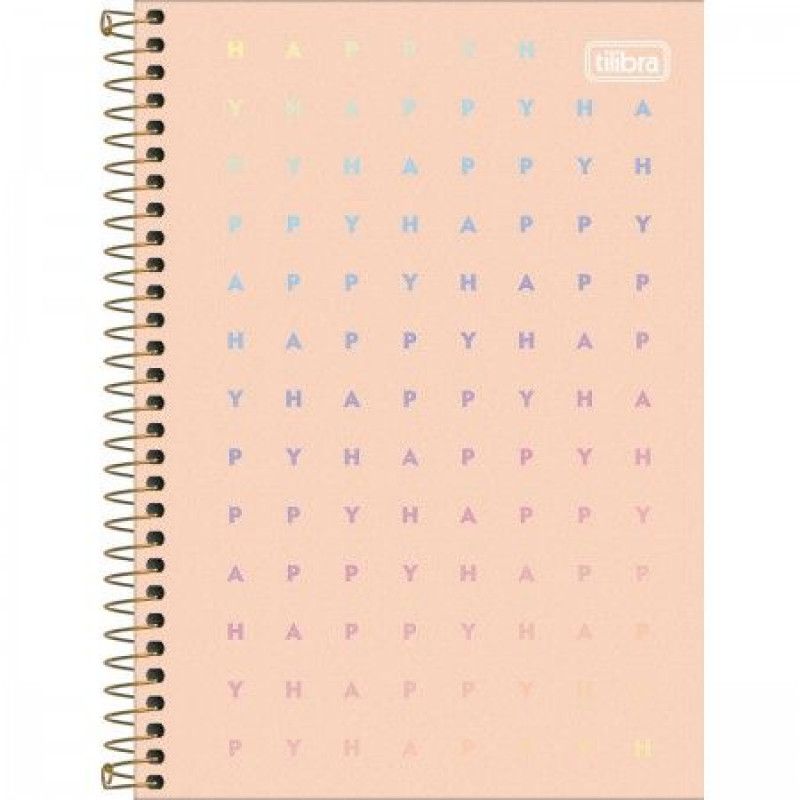 CADERNETA 80 FOLHAS ESPIRAL CAPA DURA HAPPY TILIBRA - REF. 31994 - PACOTE COM 4 UNIDADES