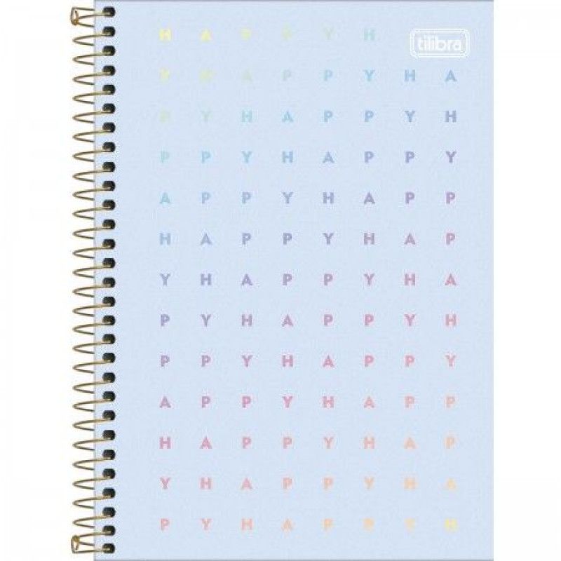 CADERNETA 80 FOLHAS ESPIRAL CAPA DURA HAPPY TILIBRA - REF. 31994 - PACOTE COM 4 UNIDADES